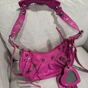 BALENCIAGA XS Le Cagole Lambskin Leather Shoulder Bag